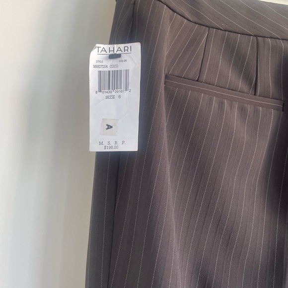 NWT Tahari career pin stripe pants| tahari casual pants | size 6 - Picture 7 of 8